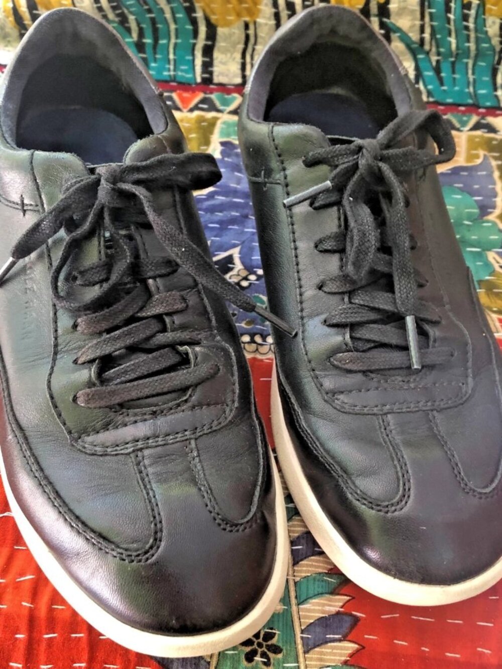 Cole Haan GrandPro Meridian Black Leather Sneakers Men 7.5 Women 8.5 Lace Up - Picture 5 of 16